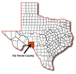 Location in Texas map